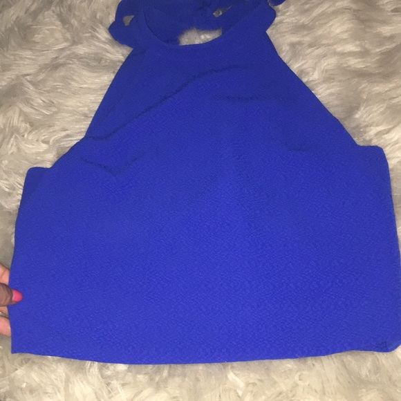 Backless J.O.A Crop top bow tie blue pink open - Picture 4 of 7